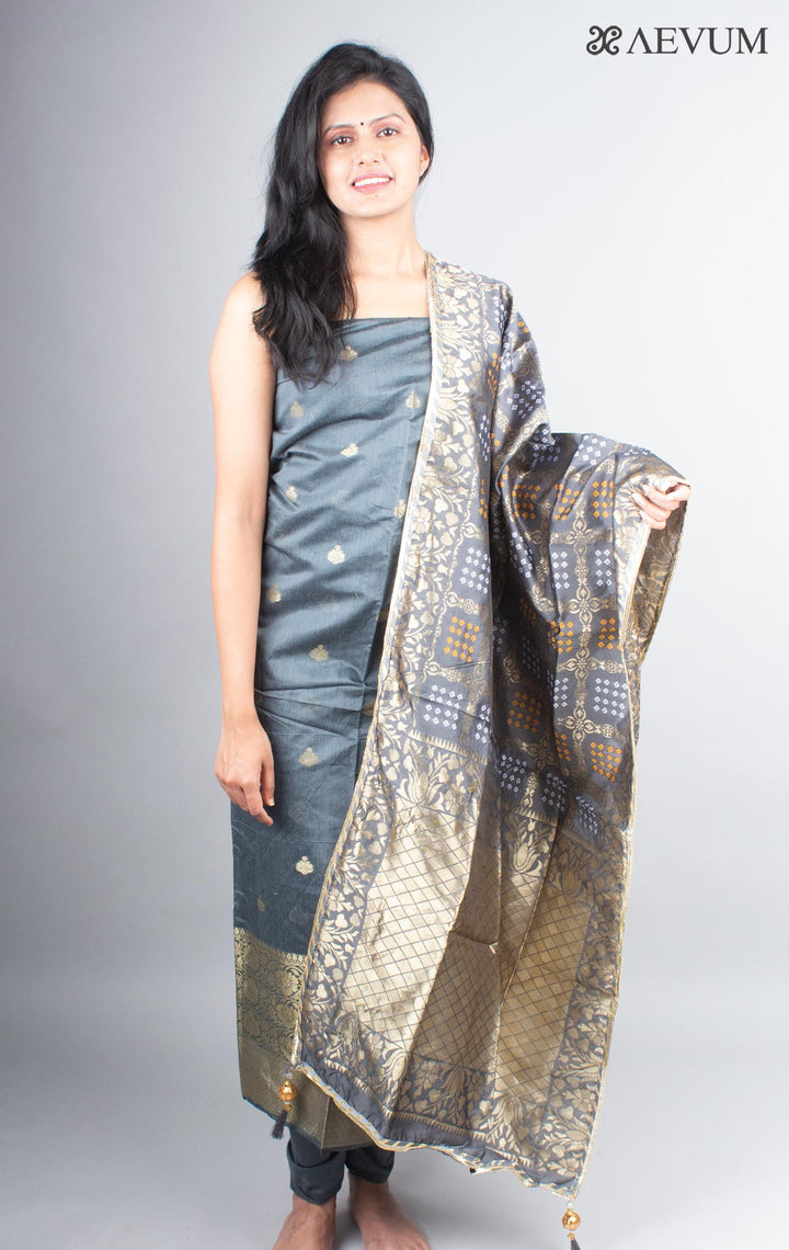 Unstitched Banarasi Silk Kurta Set - 4001 - AEVUM