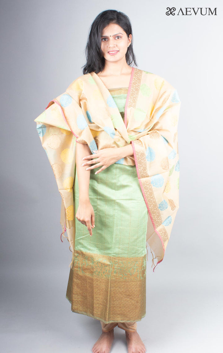 Unstitched Banarasi Silk Kurta Set - 4005 - AEVUM