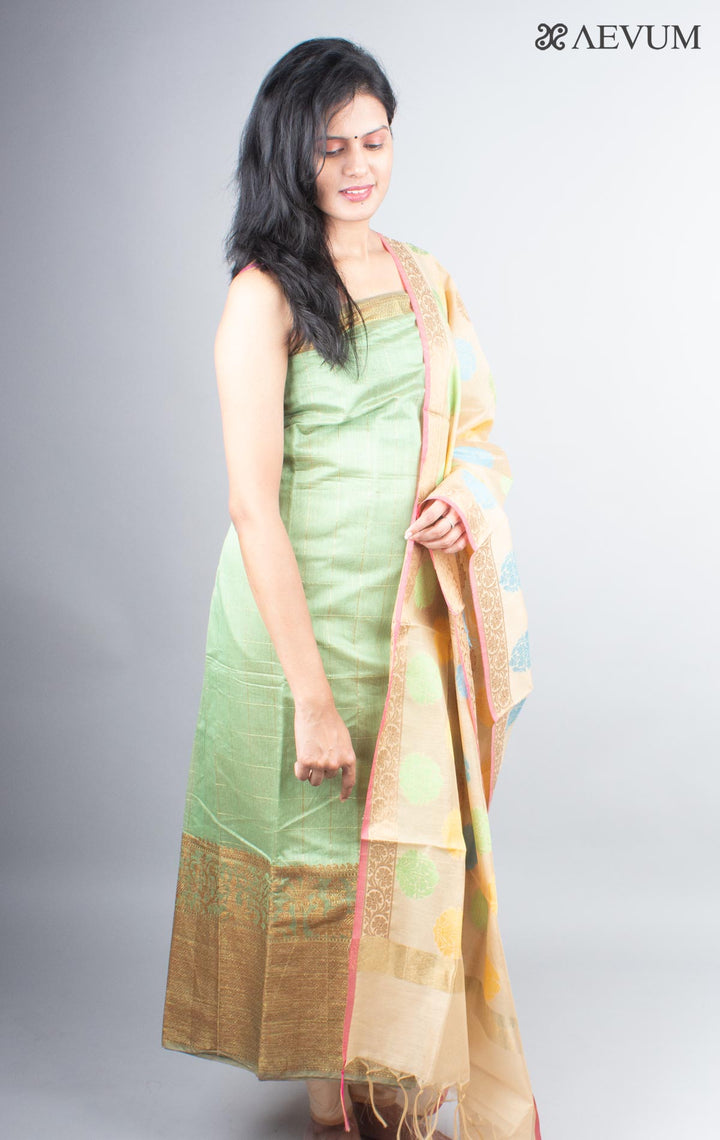 Unstitched Banarasi Silk Kurta Set - 4005 - AEVUM