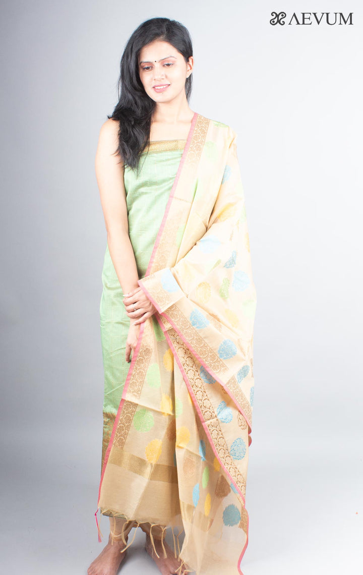 Unstitched Banarasi Silk Kurta Set - 4005 - AEVUM