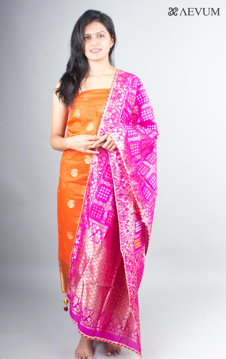Unstitched Banarasi Silk Kurta Set - 4006 - AEVUM