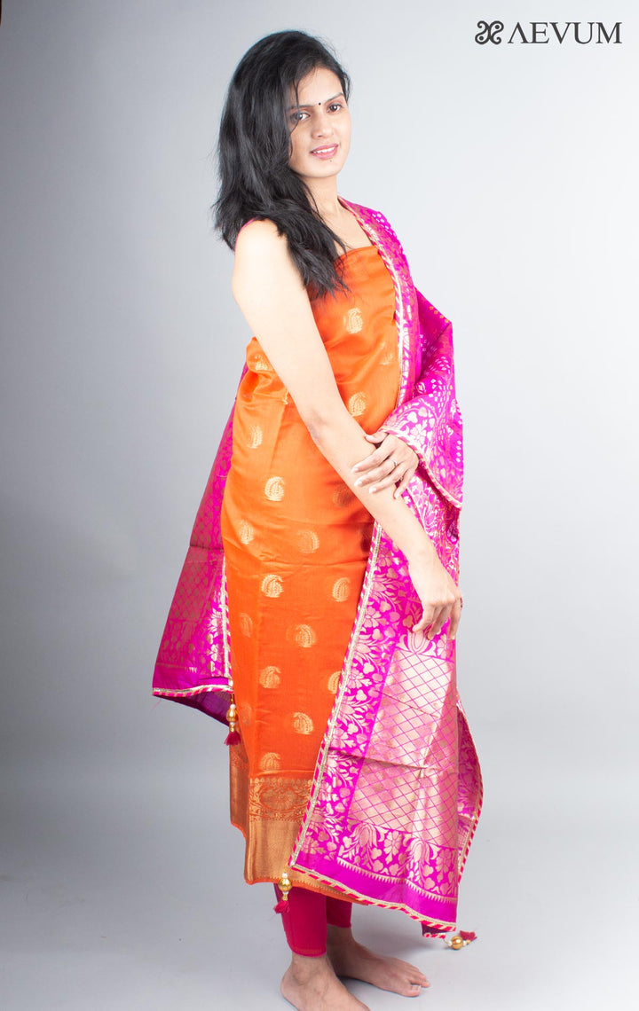 Unstitched Banarasi Silk Kurta Set - 4006 - AEVUM