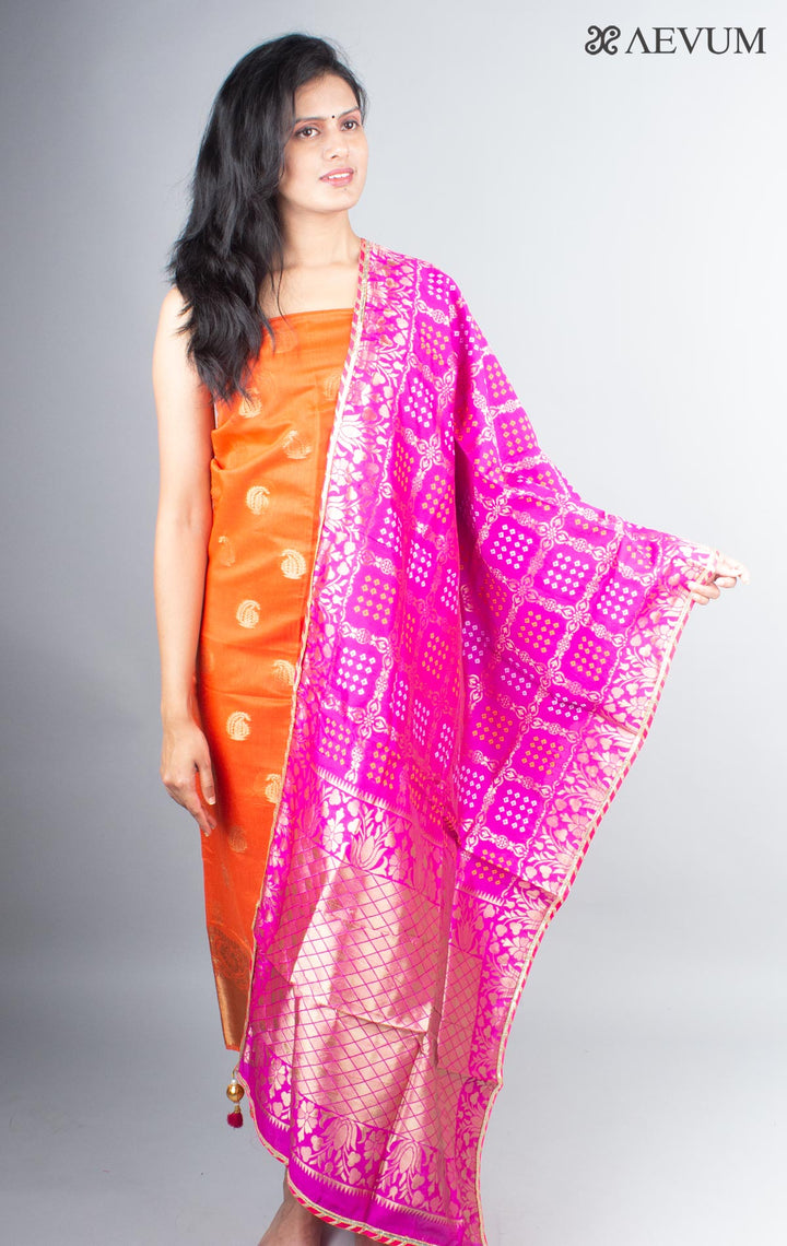 Unstitched Banarasi Silk Kurta Set - 4006 - AEVUM
