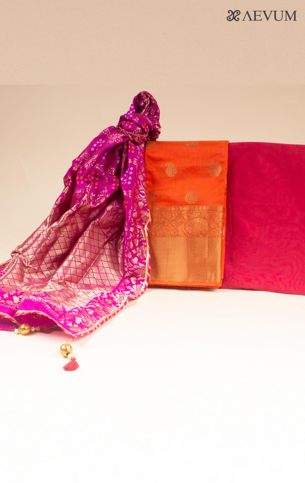 Unstitched Banarasi Silk Kurta Set - 4006 - AEVUM