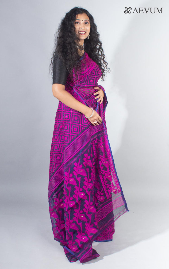 Bangladeshi Style Jamdani Jalbandi Saree without Blouse Piece - 4131 - AEVUM