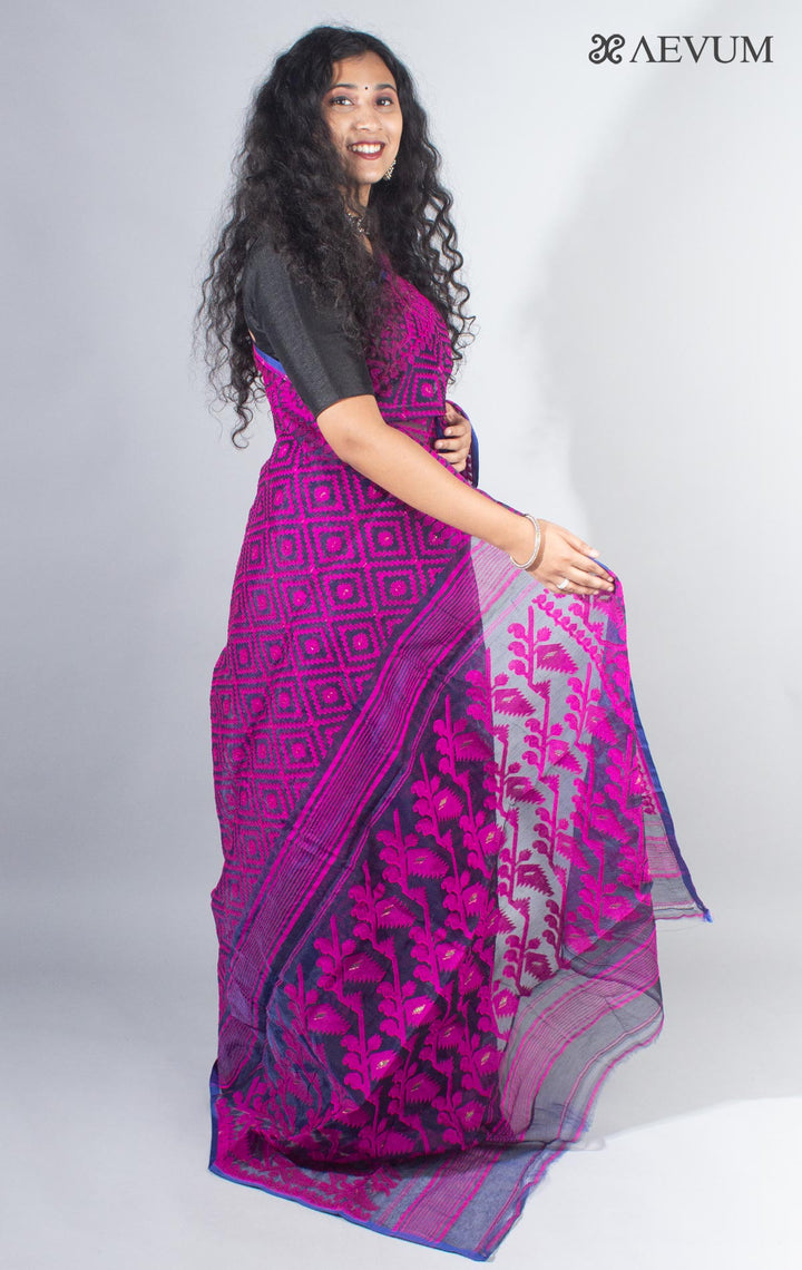 Bangladeshi Style Jamdani Jalbandi Saree without Blouse Piece - 4131 - AEVUM