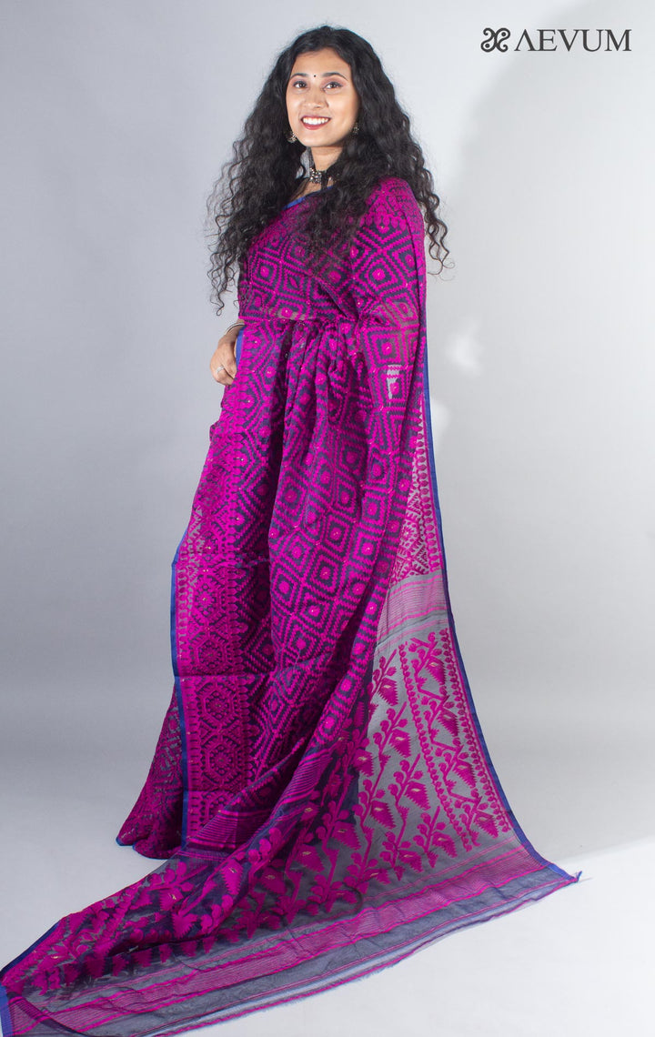 Bangladeshi Style Jamdani Jalbandi Saree without Blouse Piece - 4131 - AEVUM