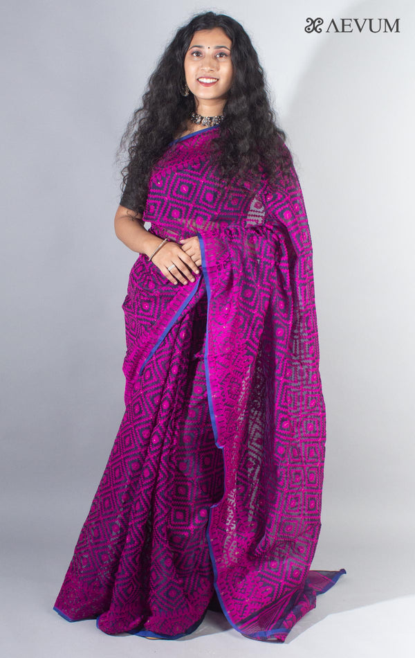 Bangladeshi Style Jamdani Jalbandi Saree without Blouse Piece - 4131 Saree AEVUM   