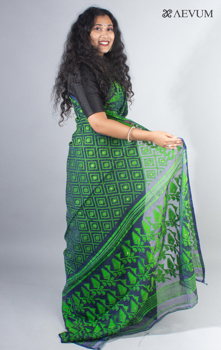 Bangladeshi Style Jalbandi Jamdani Saree without Blouse Piece - 4132 - AEVUM