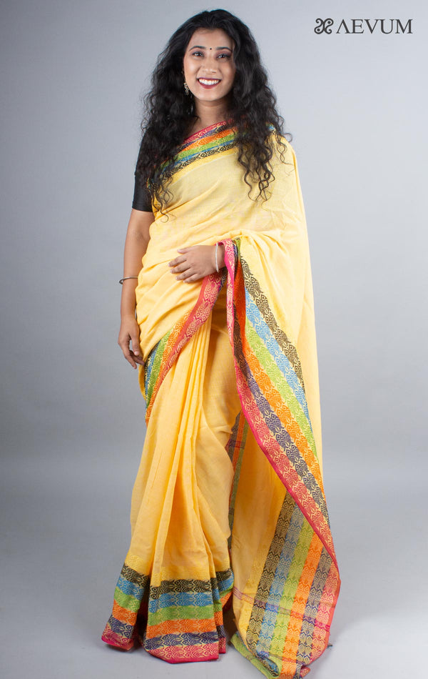 Begampuri Bengal Cotton Handloom Fish Motif Saree - 4137 - AEVUM