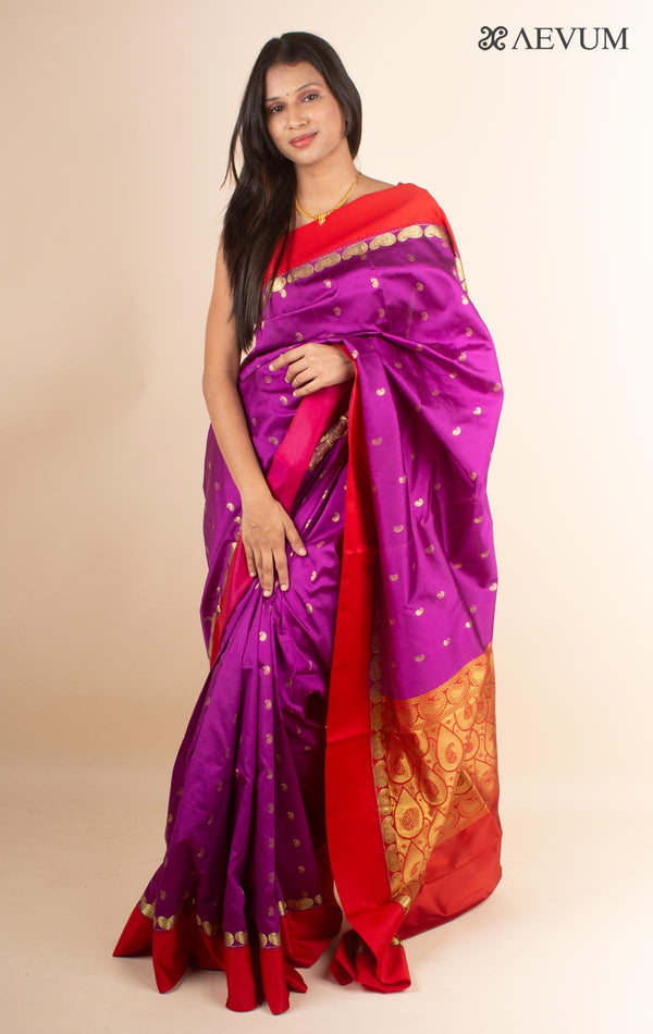Soft Silk Gorod Saree With Zari Motifs - 4371 - AEVUM