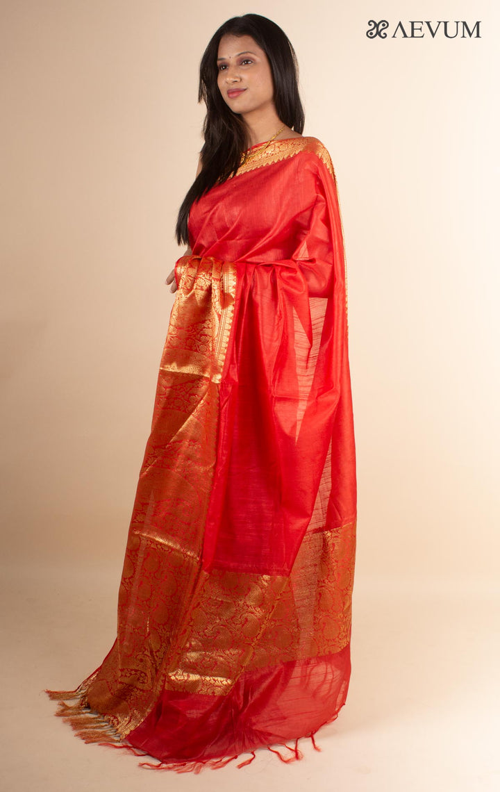 Banarasi Saree with Golden Zari Work - 4374 - AEVUM
