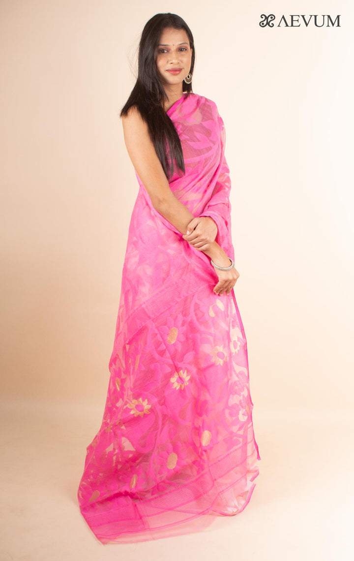 Paddo Dhakai Jamdani Saree without Blouse Piece - 4393 - AEVUM
