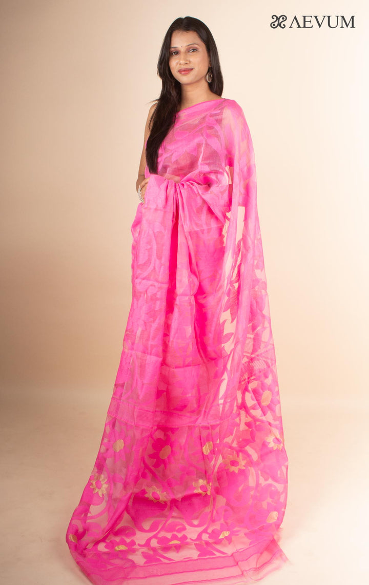 Paddo Dhakai Jamdani Saree without Blouse Piece - 4393 - AEVUM