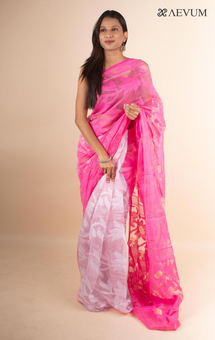 Paddo Dhakai Jamdani Saree without Blouse Piece - 4393 - AEVUM