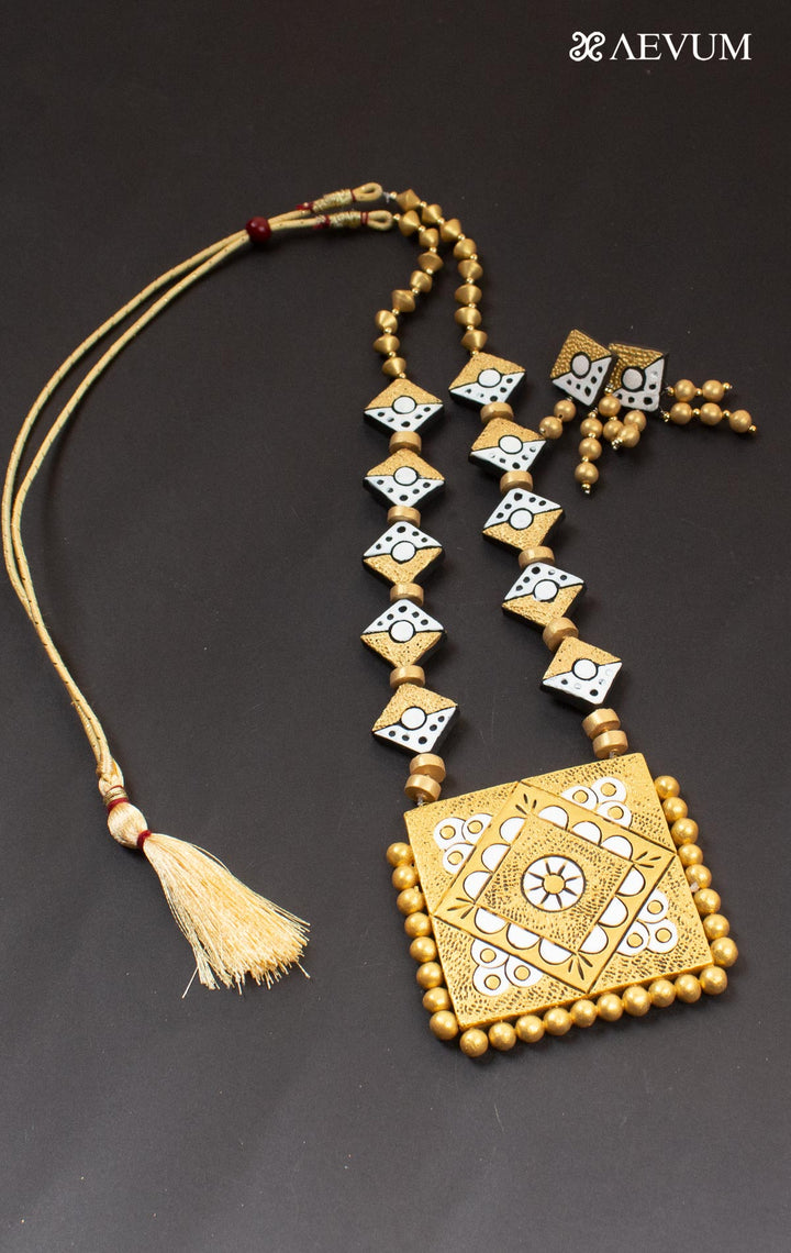 Terracotta Handmade Necklace Set - 4395 - AEVUM