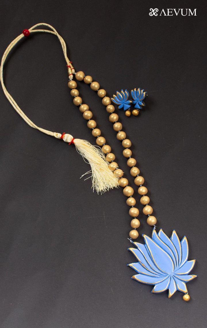 Terracotta Handmade Necklace Set - 4398 - AEVUM