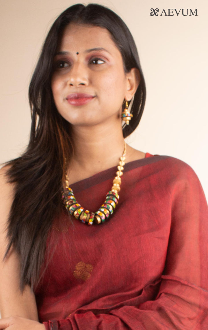 Terracotta Handmade Necklace Set - 4411 Jewellery AEVUM