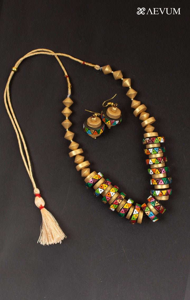 Terracotta Handmade Necklace Set - 4411 - AEVUM
