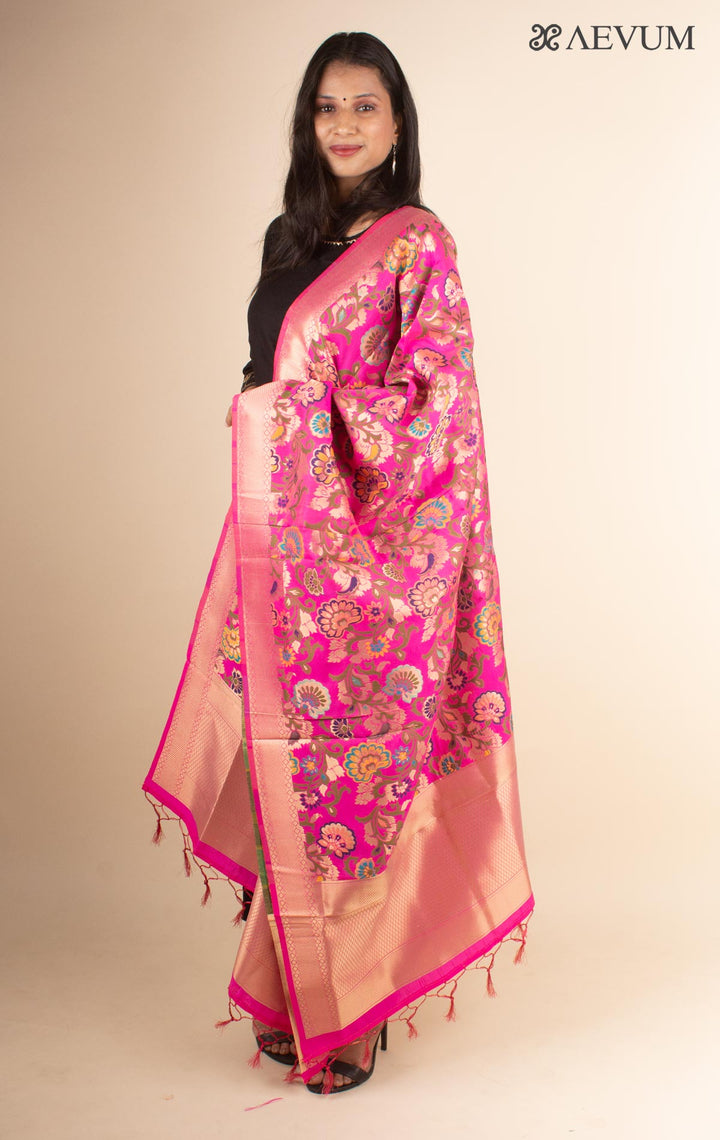 Banarasi Floral Motif Alfi Katan Silk Dupatta - 4423 - AEVUM