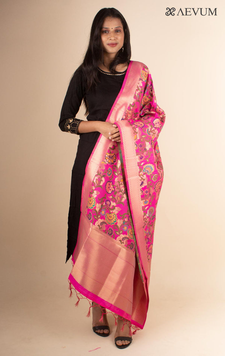 Banarasi Floral Motif Alfi Katan Silk Dupatta - 4423 - AEVUM