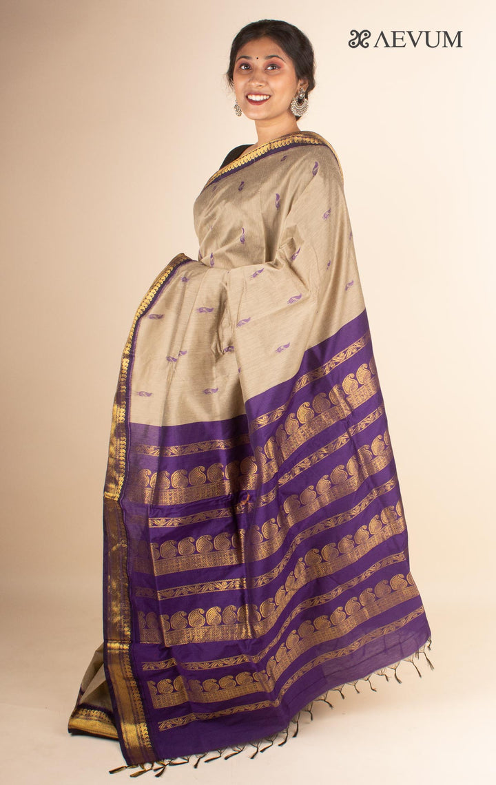 Kalyani South Cotton Silk Handloom Saree with Blouse Piece - 4470 - AEVUM