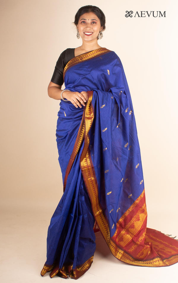 Kalyani South Cotton Silk Handloom Saree with Blouse Piece - 4471 - AEVUM