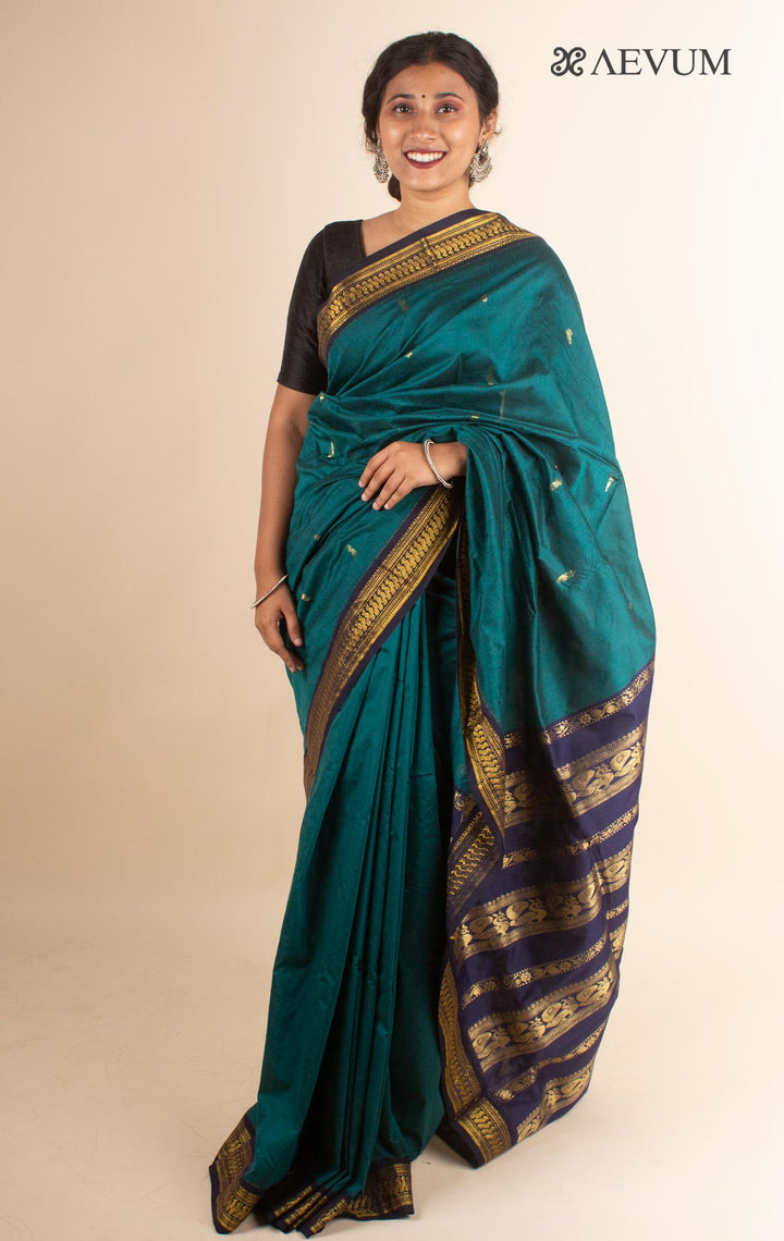 Kalyani South Cotton Silk Handloom Saree with Blouse Piece - 4473 - AEVUM