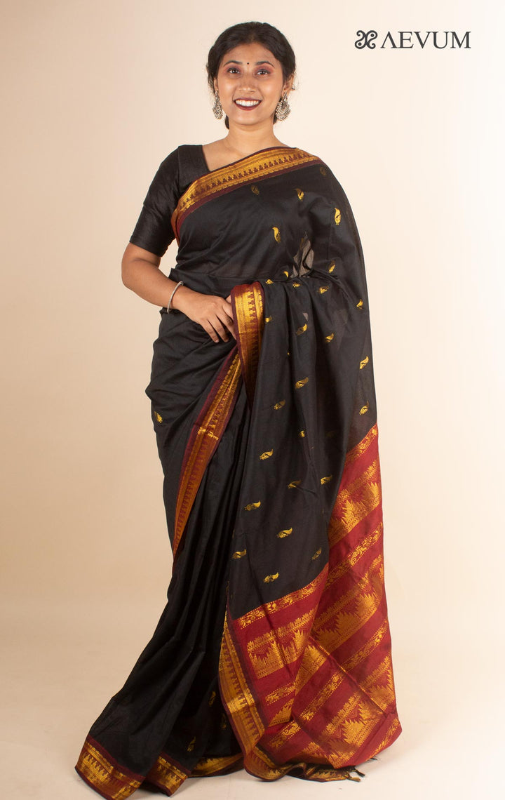 Kalyani South Cotton Silk Handloom Saree with Blouse Piece - 4474 - AEVUM