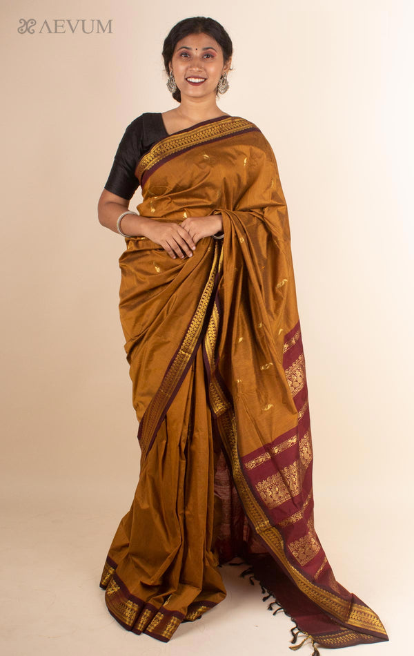 Kalyani South Cotton Silk Handloom Saree with Blouse Piece - 4478 - AEVUM