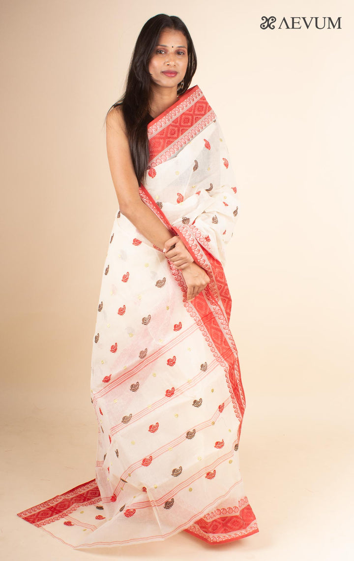 Bengal Cotton Tant Saree with Embroidery - 4604 Saree Riya's Collection   