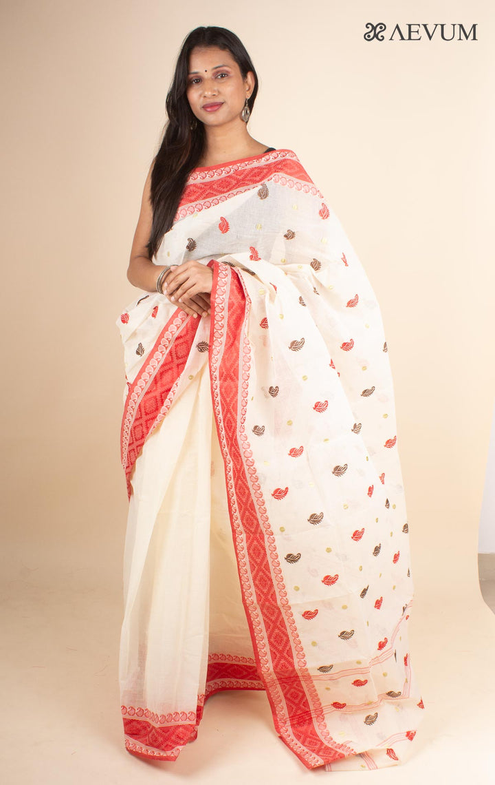 Bengal Cotton Tant Saree with Embroidery - 4604 - AEVUM
