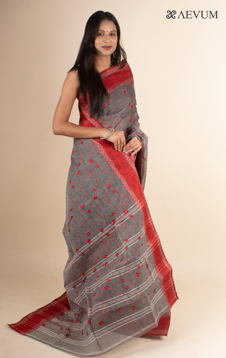 Bengal Cotton Tant Saree with Embroidery - 4717 - AEVUM