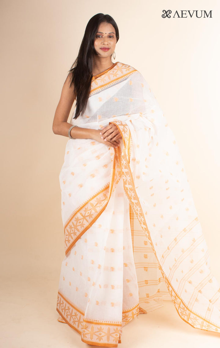 Bengal Cotton Tangail Tant Saree - 4718 - AEVUM