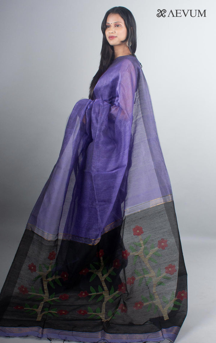 Silk Linen Saree with Blouse piece- 4923 Saree Rana Das   