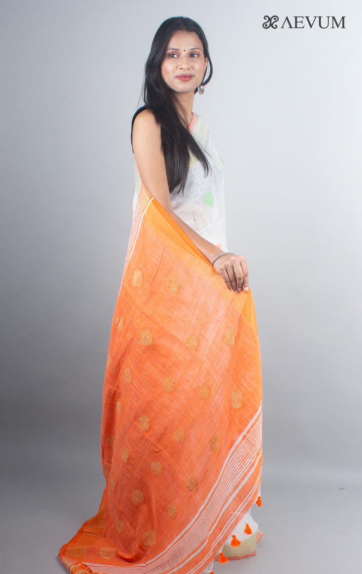 Begampuri Bengal Cotton Handloom Saree with Blouse piece - 4926 - AEVUM