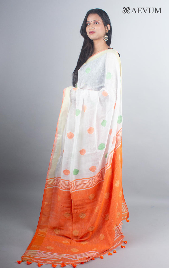 Begampuri Bengal Cotton Handloom Saree with Blouse piece - 4926 - AEVUM