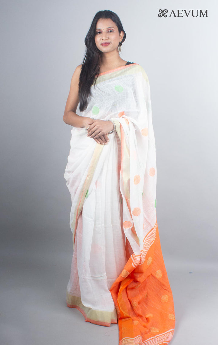 Begampuri Bengal Cotton Handloom Saree with Blouse piece - 4926 - AEVUM