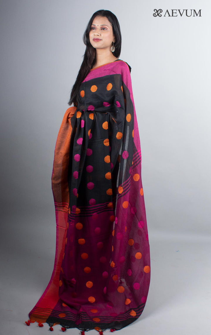Begampuri Bengal Cotton Handloom Saree with Blouse piece - 4937 - AEVUM