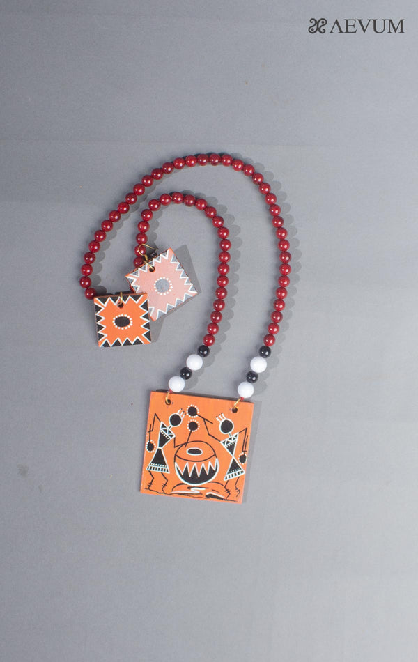 Hand Painted Beaded Necklace Set - 4965 Jewellery Nupur Sanghvi   