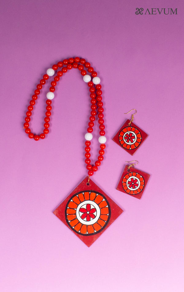 Hand Painted Beaded Necklace Set - 4967 Jewellery Nupur Sanghvi   