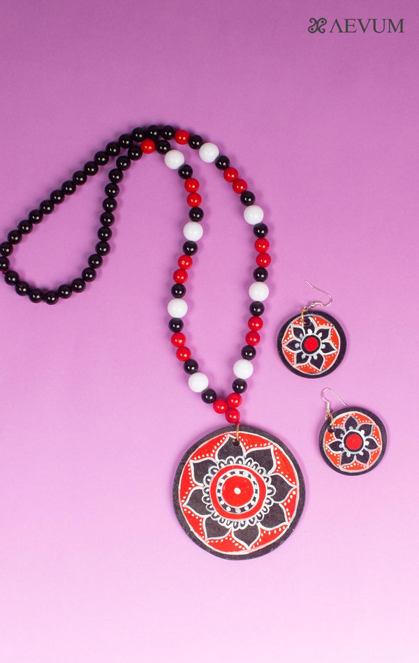 Hand Painted Beaded Necklace Set - 4969 Jewellery Nupur Sanghvi   