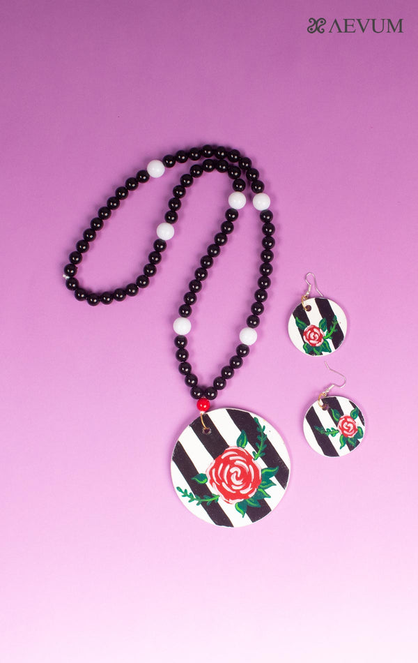 Hand Painted Beaded Necklace Set - 4971 Jewellery Nupur Sanghvi   