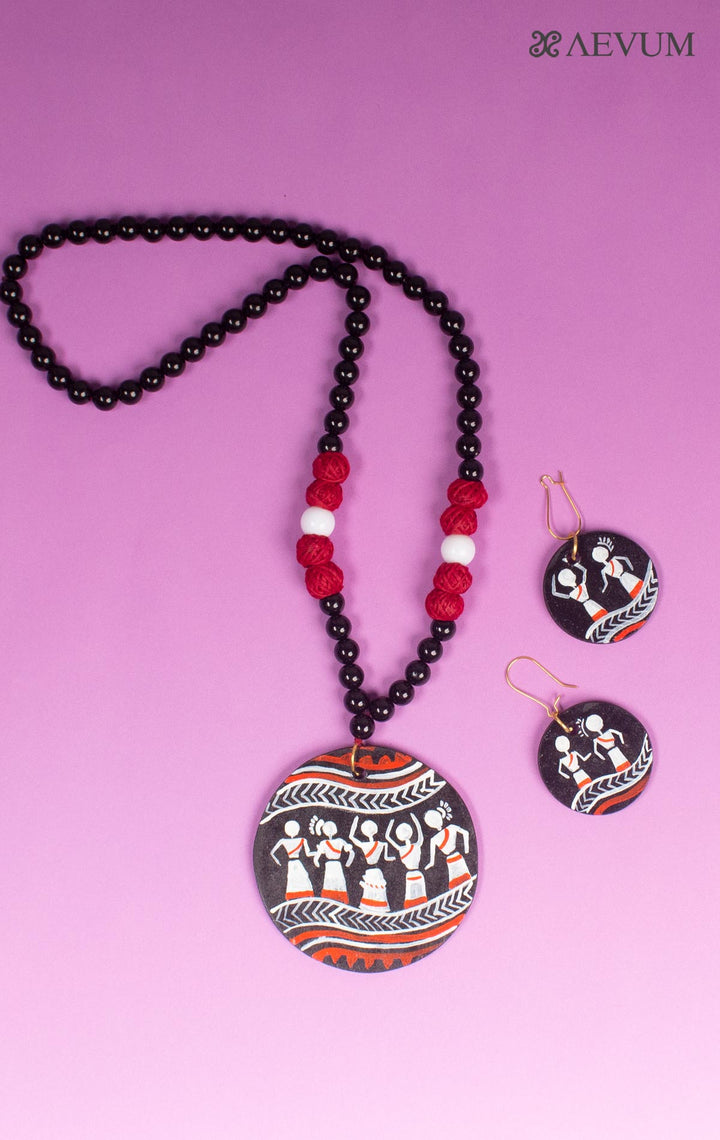 Hand Painted Beaded Necklace Set - 4973 Jewellery Nupur Sanghvi   