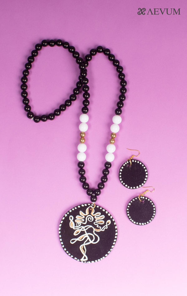Hand Painted Beaded Necklace Set - 4979 Jewellery Nupur Sanghvi   