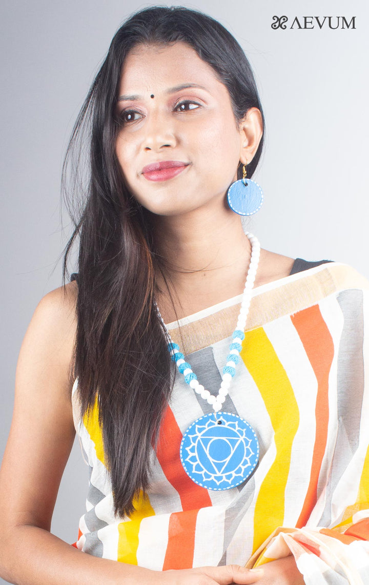 Hand Painted Beaded Necklace Set - 4991 Jewellery AEVUM