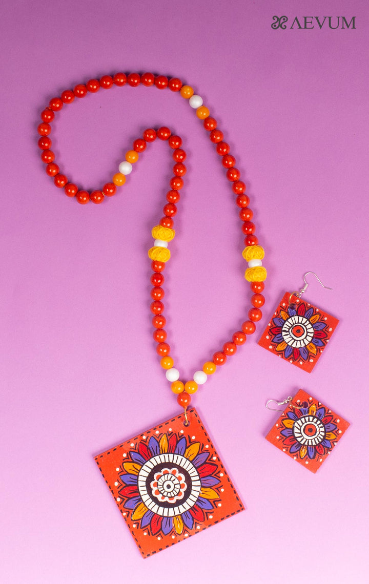 Hand Painted Beaded Necklace Set - 4993 Jewellery Nupur Sanghvi   