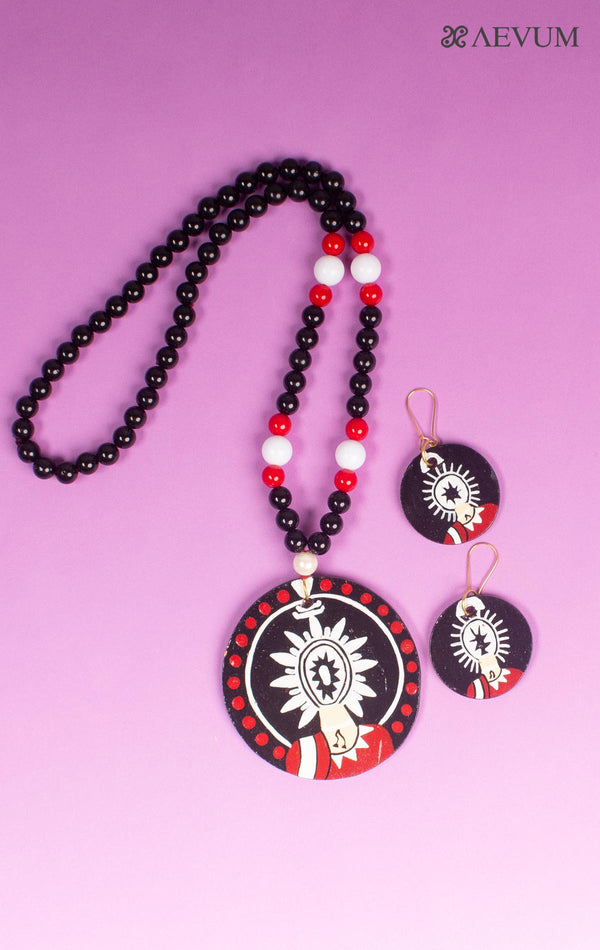 Hand Painted Beaded Necklace Set - 4995 Jewellery Nupur Sanghvi   