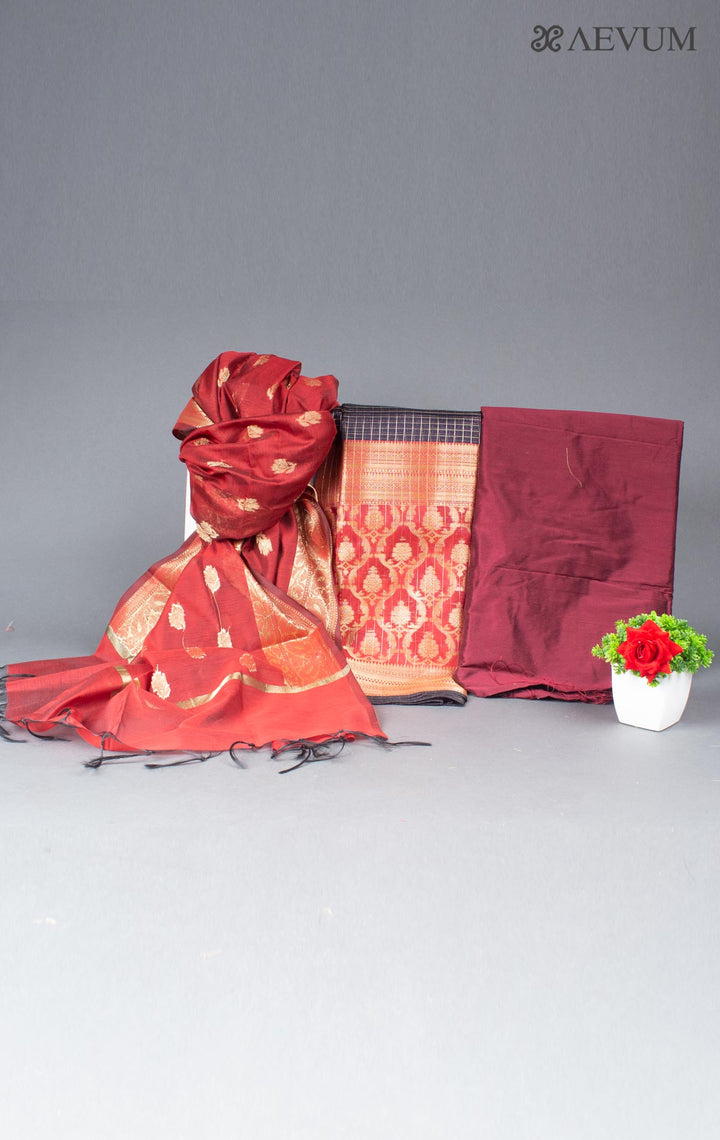 Unstitched Banarasi Silk Kurta Set - 5744 - AEVUM