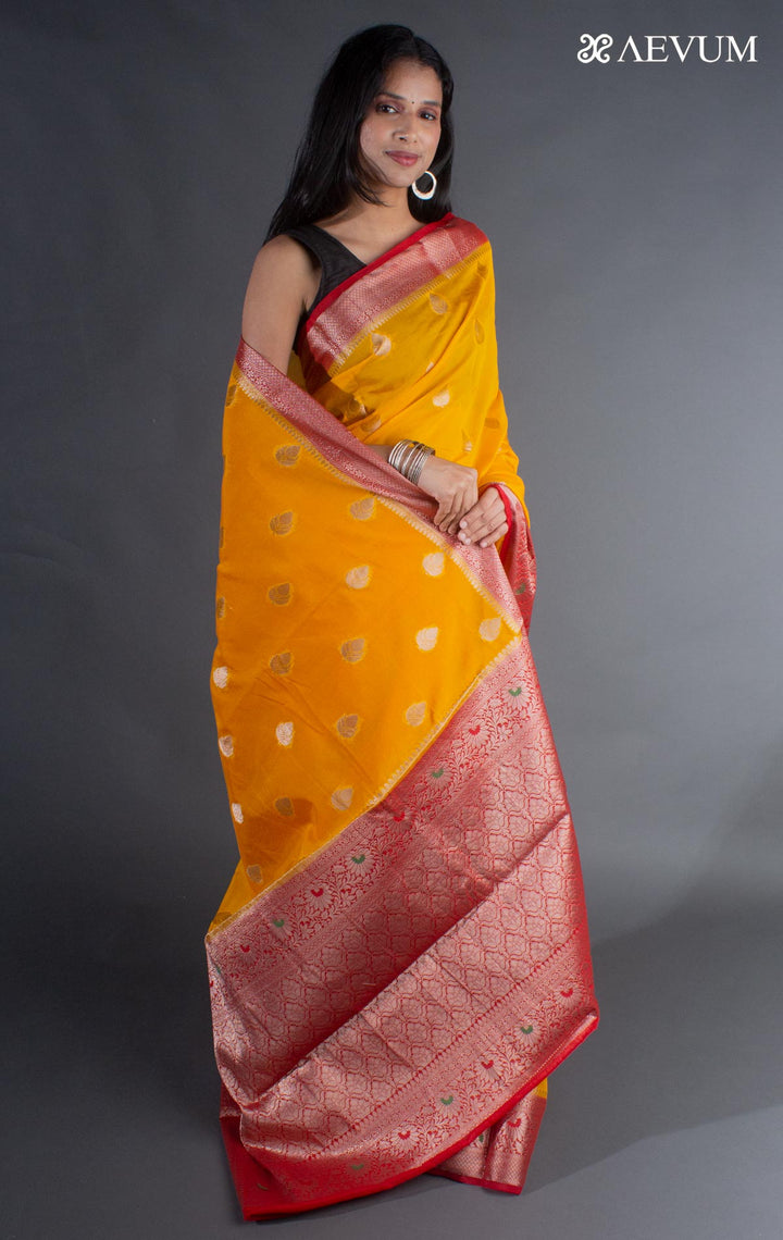 Semi Georgette Minakari Soft Banarasi Silk Saree - 8064 - AEVUM